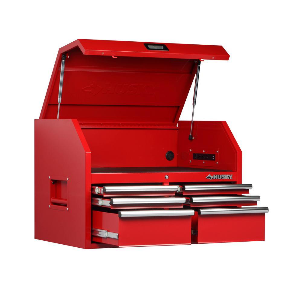 36 in. W 6-Drawer, Deep Tool Chest in Gloss Red
