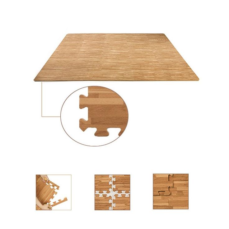 Interlocking Wood Effect Mats Eva Soft Foam Exercise Floor Gym Office Mat Puzzle