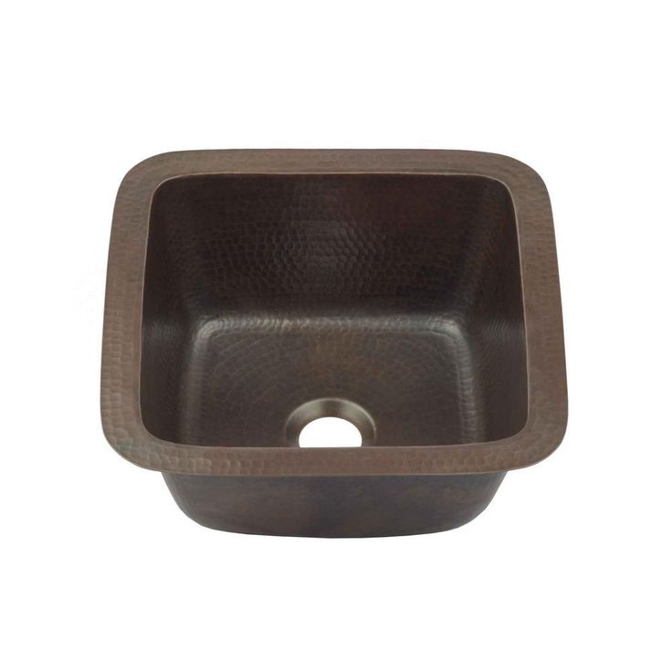Pollock Undermount Solid Copper 12 in. Single Bowl Kitchen Sink in Aged Copper