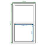 RELIABILT 105 Series New Construction 35-1/2-in x 59-1/2-in x 2-5/8-in Jamb White Vinyl Low-e Argon Single Hung Window with Grids Half Screen Included