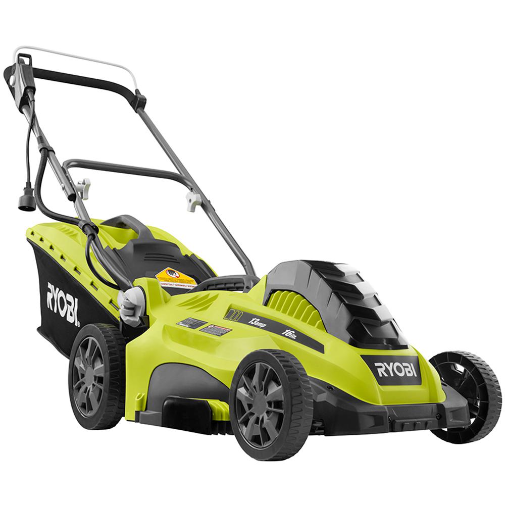 RYOBI 16 in. 13 Amp Corded Electric Walk-Behind Push Mower with 10 Amp String Trimmer Combo
