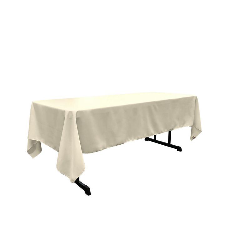 Polyester Poplin 60 in. x 102 in. Ivory Rectangular Tablecloth