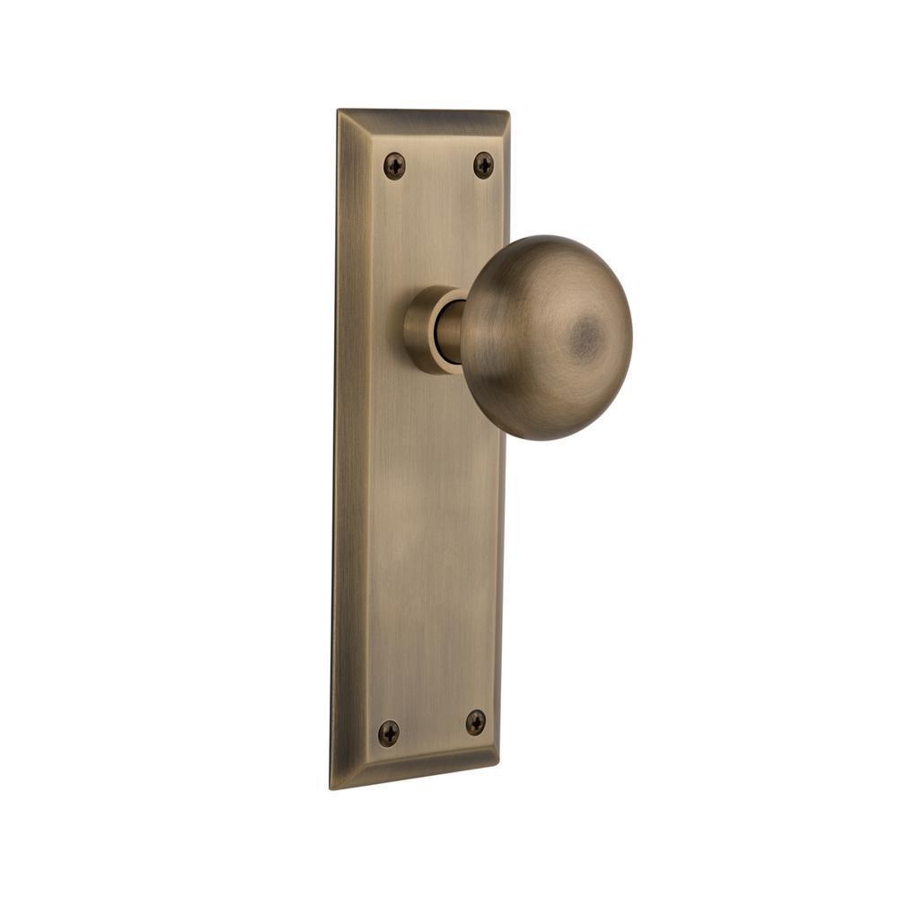 New York Plate 2-3/8 in. Backset Oil-Rubbed Bronze Privacy Bed/Bath New York Door Knob - Super Arbor