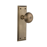 New York Plate 2-3/8 in. Backset Oil-Rubbed Bronze Privacy Bed/Bath New York Door Knob - Super Arbor