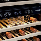 NewAir 160-Bottle Capacity Stainless Steel and Black Dual Zone Cooling Built-In/Freestanding Wine Chiller