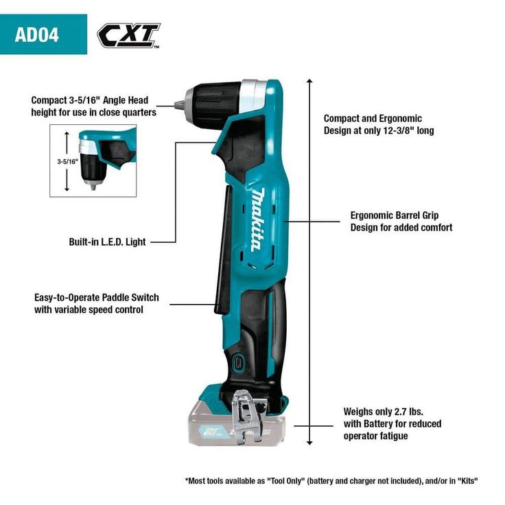 12-Volt MAX CXT Lithium-Ion Cordless 3/8 in. Right Angle Drill Kit (2.0 Ah)