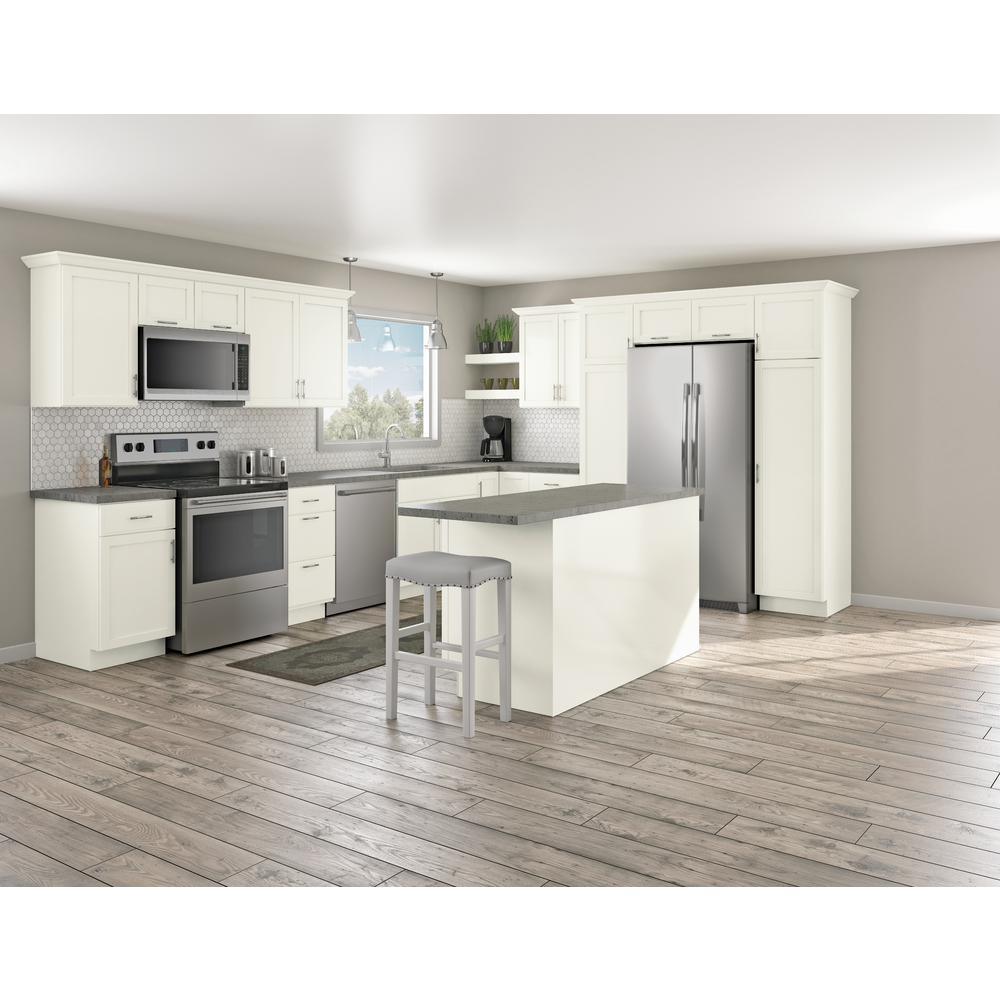 Courtland Shaker Assembled 18 in. x 34.5 in. x 24 in. Stock Drawer Base Kitchen Cabinet in Polar White