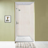 Expressions 36 in. x 60 in. x 72 in. 3-Piece Easy Up Adhesive Alcove Shower Wall Surround in White - Super Arbor