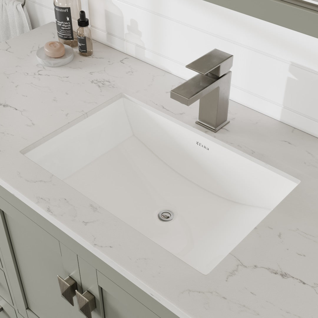 Eviva London 54-in Gray Undermount Single Sink Bathroom Vanity with White Carrara Quartz Top