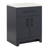Style Selections Potter 24-in Blue Single Sink Bathroom Vanity with White Cultured Marble Top