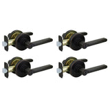 Tonbridge Aged Bronze Bed/Bath Door Lever with Round Rose (4-Pack)
