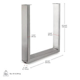 28 in. (710 mm) Stainless Steel Adjustable Legs for Structural Table  (2-Pack) - Super Arbor