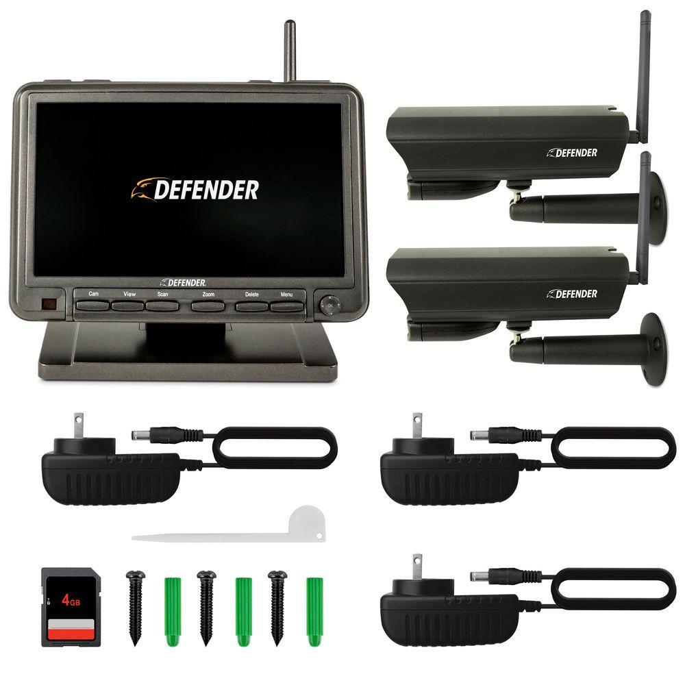 PHOENIXM2 Digital Wireless 7 in. Monitor DVR Security System with 2 Night Vision Cameras and SD Card Recording - Super Arbor