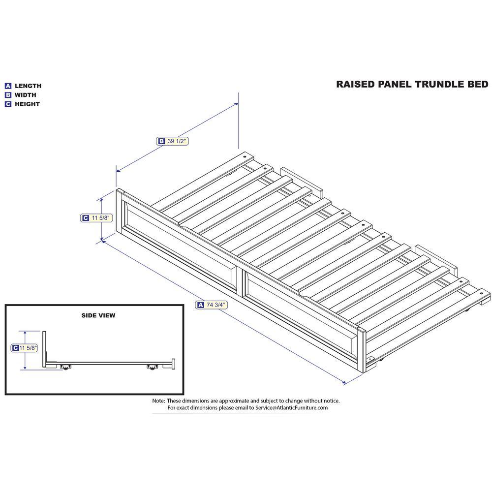 Raised Panel Trundle Twin White - Super Arbor