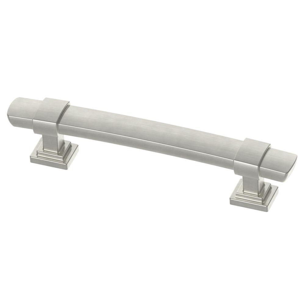 Wrapped Square 3 in. (76mm) Center-to-Center Satin Nickel Drawer Pull - Super Arbor