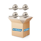 Latitude Satin Nickel Passage Hall/Closet Door Lever (4-Pack) - Super Arbor