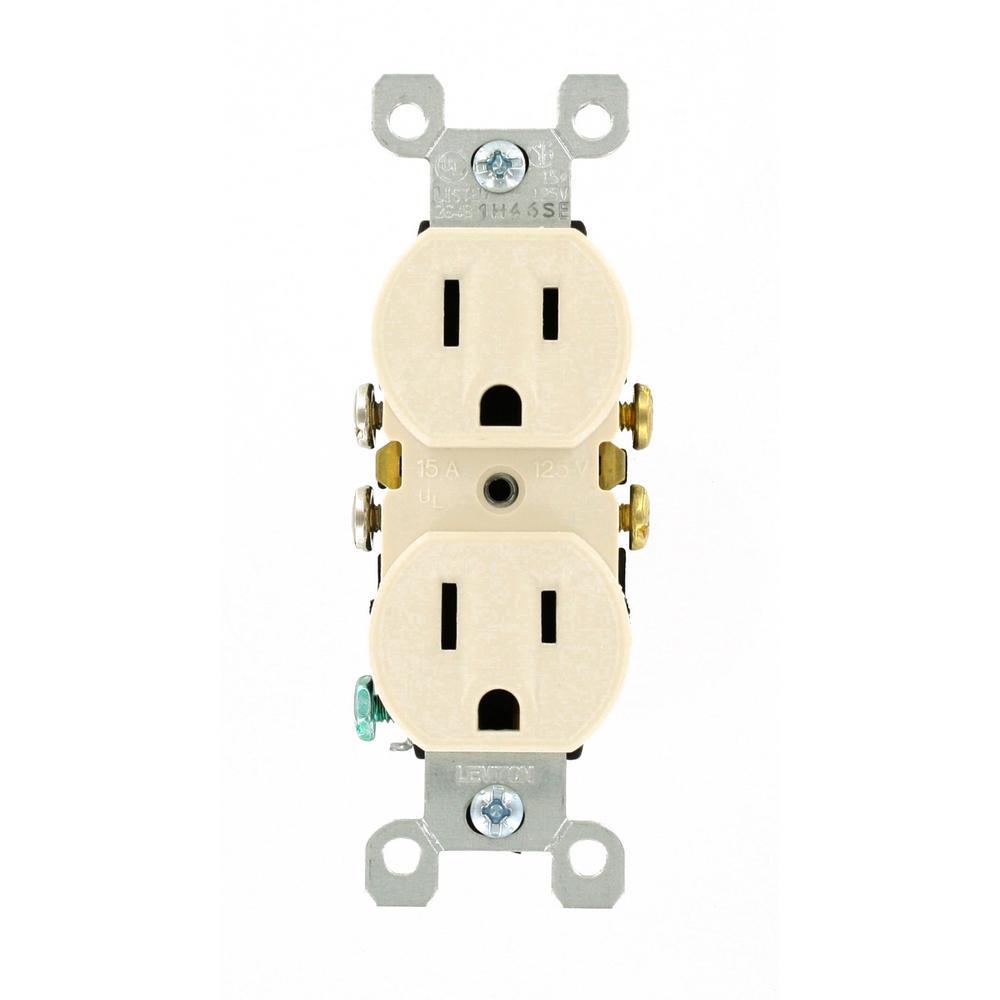 15 Amp Residential Grade Grounding Duplex Outlet, White (10-Pack) - Super Arbor