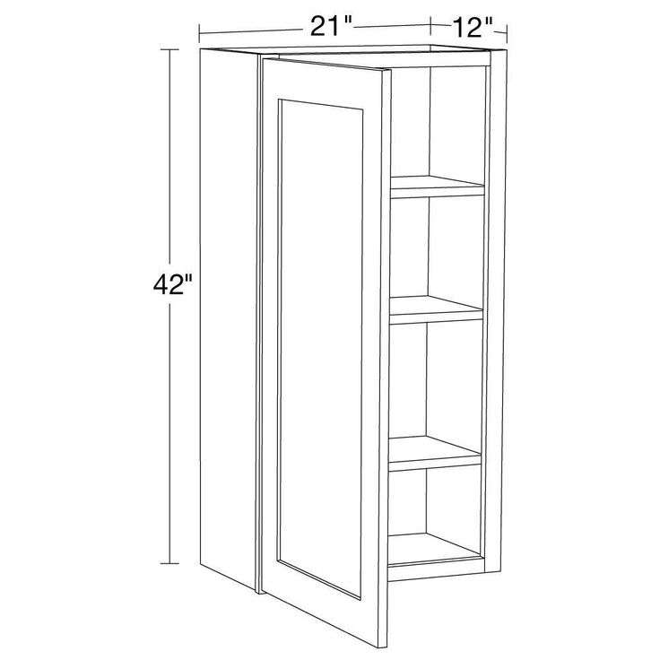 Home Decorators Collection Newport 21 in. W x 12 in. D x 42 in. H Assembled Plywood Wall Kitchen Cabinet in Manganite with Soft Close