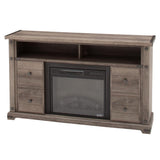 Brannen 60 in. Freestanding Industrial Media Console Electric Fireplace TV Stand in White - Super Arbor