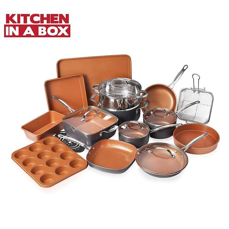 20-Piece Aluminum Ti-Ceramic Nonstick Cookware and Bakeware Set in Graphite