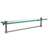 22 in. L  x 5 in. H  x 5 in. W Clear Glass Vanity Bathroom Shelf with Towel Bar in Satin Nickel - Super Arbor
