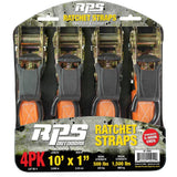 1 in. x 10 ft. Ratchet Strap (4-Pack) - Super Arbor