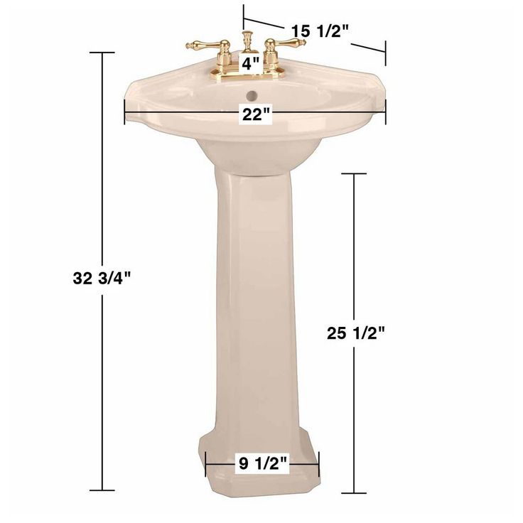 RENOVATORS SUPPLY MANUFACTURING Portsmouth 22 in. Corner Pedestal Bathroom Sink in Biscuit Vessel with Overflow