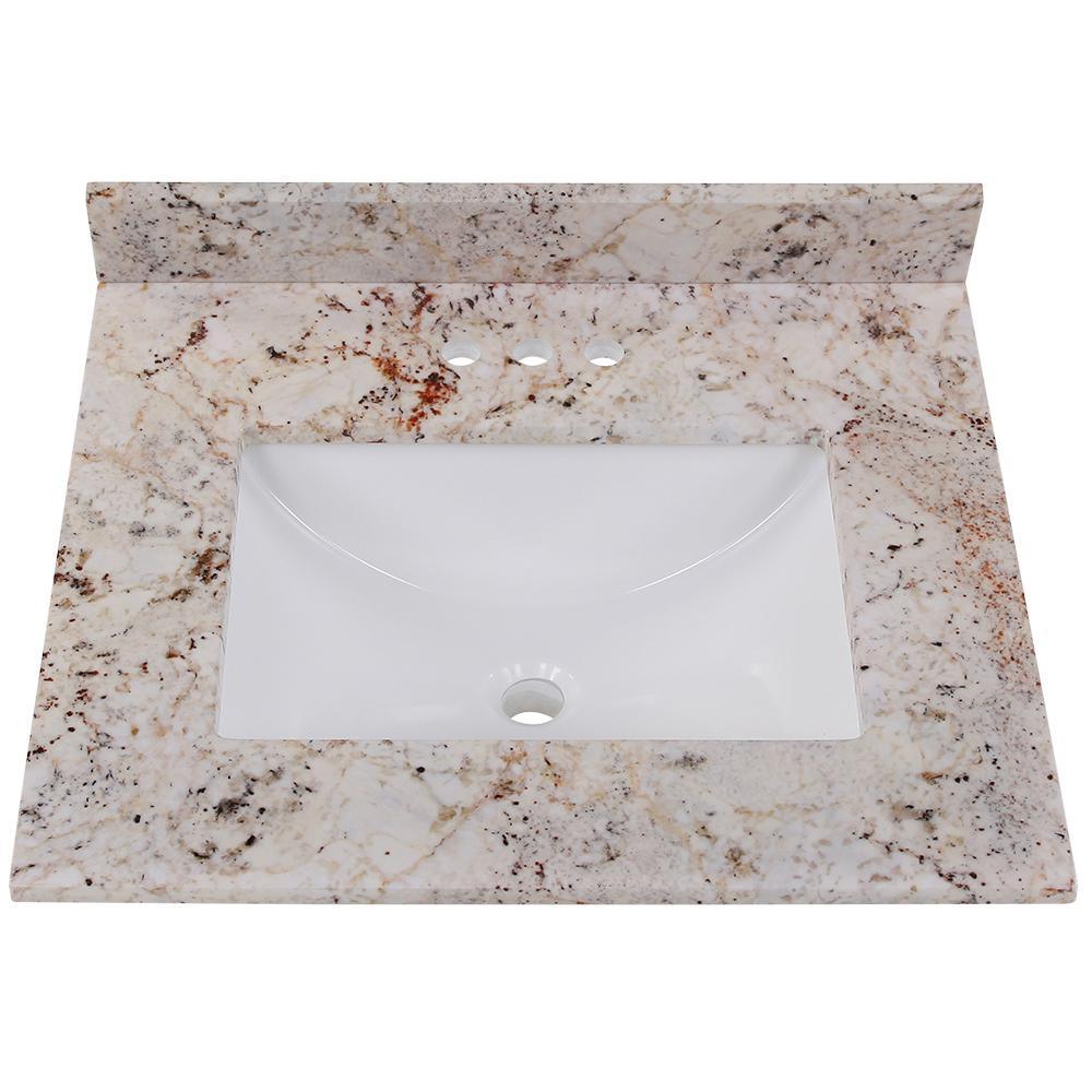 37 in. W x 22 in. D Stone Effects Vanity Top in Cold Fusion with White Sink - Super Arbor