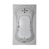 72 in. Rectangular Drop-in Whirlpool Bathtub in White - Super Arbor