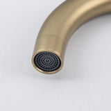 8 in. Widespread 2-Handle Mid-Arc Bathroom Faucet with Valve and cUPC Water Supply Lines in Brushed Gold - Super Arbor