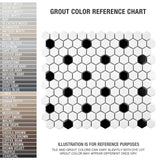 Merola Tile Metro Hex Matte White with Black Dot 10-1/4 in. x 11-7/8 in. x 6mm Porcelain Mosaic Tile (8.65 sq. ft. / Case)
