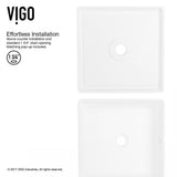 Dianthus White Matte Stone Vessel Bathroom Sink and Seville Bathroom Vessel Faucet in Brushed Nickel - Super Arbor