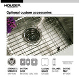 Medallion Gourmet Undermount Stainless Steel 39.8-in. 0-Hole Triple Bowl Kitchen Sink with Accessory Combo Pack - Super Arbor