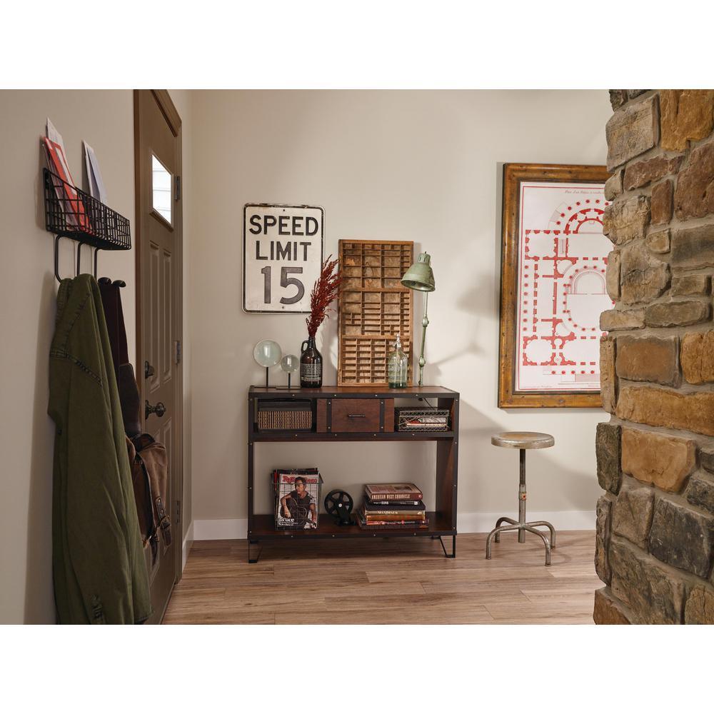 17-3/4 in. Matte Black Industrial Basket with Hooks - Super Arbor
