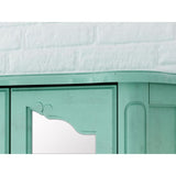 23.82 in. W x 22.28 in. H Framed Rectangular Beveled Edge Bathroom Vanity Mirror in Blue