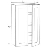 Home Decorators Collection Newport 24 in. W x 12 in. D x 42 in. H Assembled Plywood Wall Kitchen Cabinet in Pearl Gray with Soft Close
