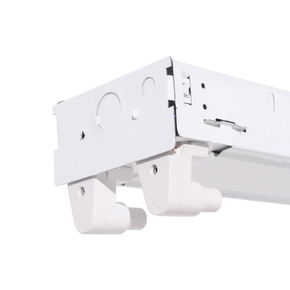 2-Light White Ceiling Commercial Strip Fluorescent Light - Super Arbor