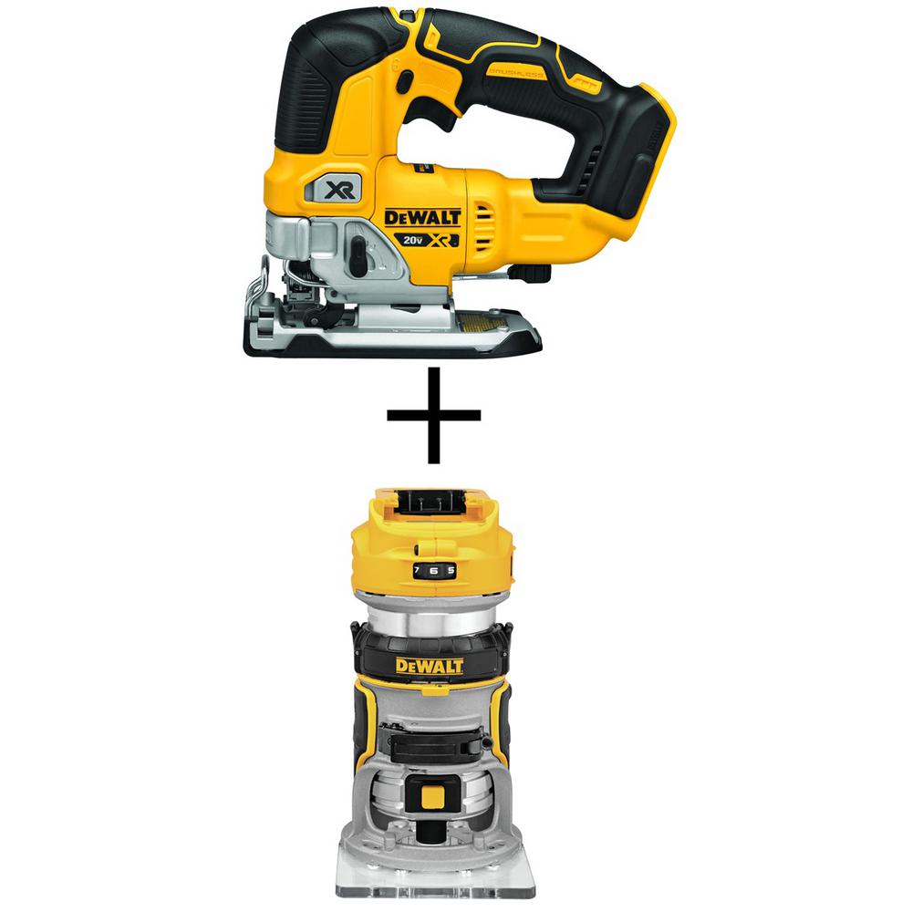 20-Volt MAX Lithium-Ion Cordless Brushless Jigsaw(Tool-Only) with Bonus Cordless Brushless Router(Tool-Only) - Super Arbor