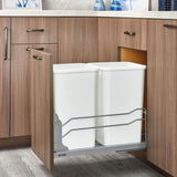 11-in x 22-in x 19-in 27-Quart Soft Close Double Pull Out Trash Can