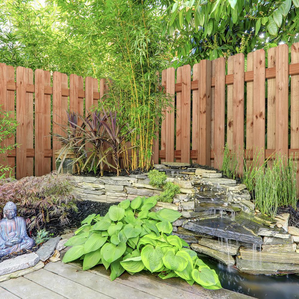 1 in. x 6 in. x 6 ft. Pressure-Treated Cedar-Tone Pine Moulded Fence Picket (6-Pack) - Super Arbor