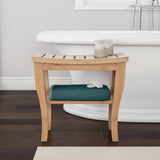 10 in. W x 19 in. L x 17.6 in. H Bamboo Shower Bench with Shelf - Super Arbor