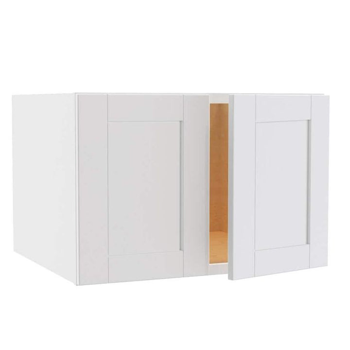 Home Decorators Collection Washington Vesper White Plywood Shaker Stock Assembled Wall Kitchen Cabinet 24 in. x 18 in. x 27 in. Soft Close