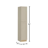 Home Decorators Collection Newport 18 in. W x 24 in. D x 90 in. H Assembled Plywood Pantry Kitchen Cabinet in Blended Cream with 4ROT Soft Close LH