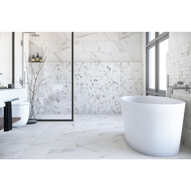 ELIANE Belmar White 12 in. x 24 in. Porcelain Floor and Wall Tile (14  sq. ft. / case)