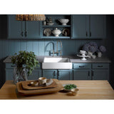 Whitehaven Farmhouse Apron Front Self-Trimming Cast Iron 30 in. Single Bowl Kitchen Sink in White - Super Arbor