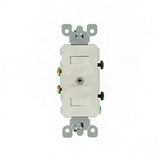 15 Amp Combination Double Switch, White - Super Arbor