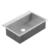Edgewater Zero Radius Dual Mount Stainless Steel 33 in. 1-Hole Single Bowl Kitchen Sink Kit