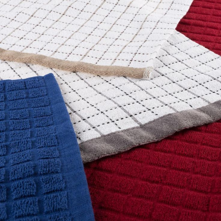 Multi Windowpane Pattern Cotton Kitchen Towels (Set of 16)