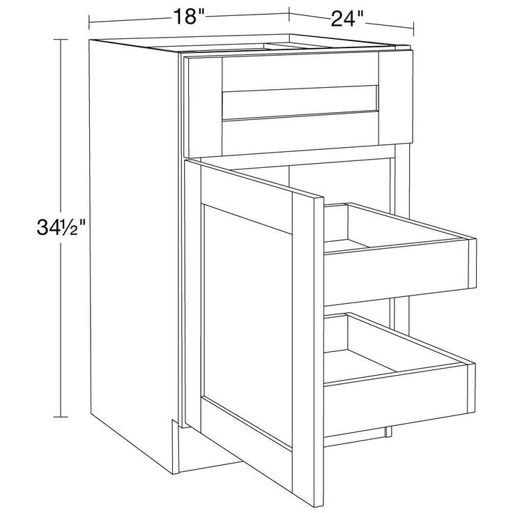 Home Decorators Collection Washington 18 in. W x 24 in. D x 34.5 in. H Assembled Plywood Base Kitchen Cabinet in Onyx with Soft Close Door LH