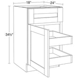 Home Decorators Collection Washington 18 in. W x 24 in. D x 34.5 in. H Assembled Plywood Base Kitchen Cabinet in Onyx with Soft Close Door LH